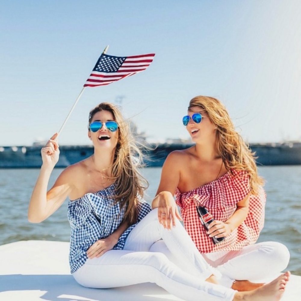 Lauren James Red Gingham Fourth Of July Top